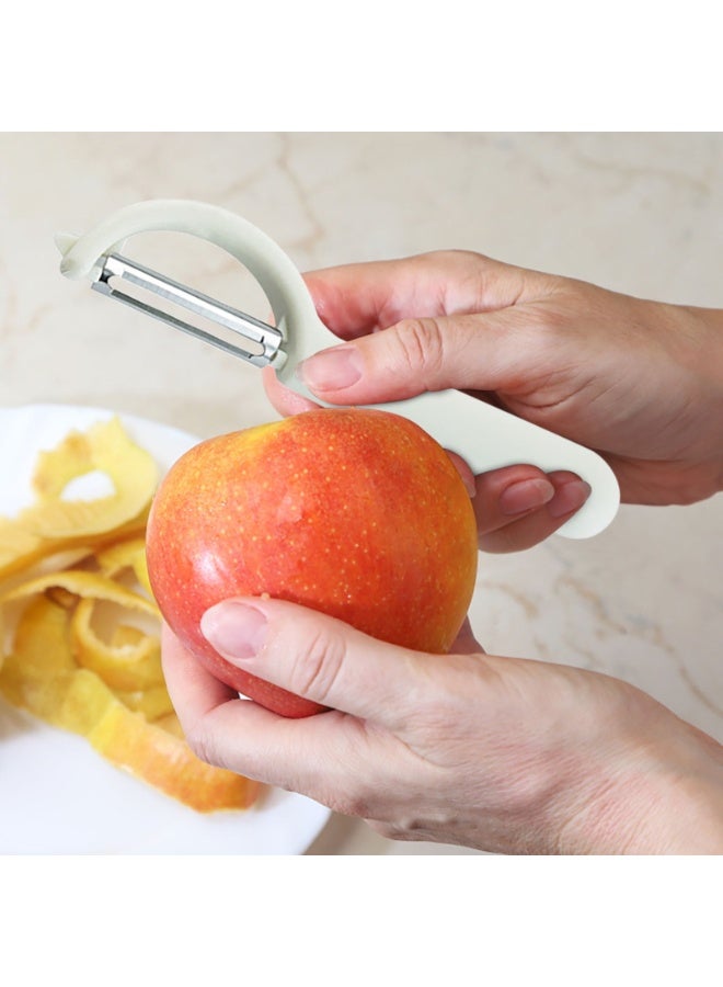 مقشرة خضروات وفواكه متعددة الاستخدامات – مقشرة بطاطس، تفاح، جزر وخيار بشفرة حادة من ستانلس ستيل ومقبض مريح من بلاستيك PP – تصميم دوار لتقشير سلس وسهل، مقاومة للصدأ، سهلة التنظيف، أداة مطبخ عملية للاستخدام اليومي - Image 4